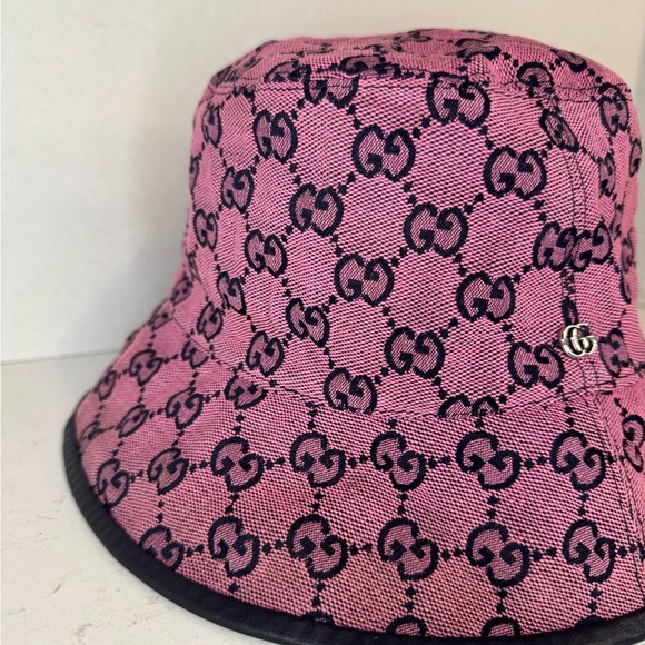 Gucci Bucket Hat GG Monogram Unisex Pink Color Size Medium. - Picture 5 of 13